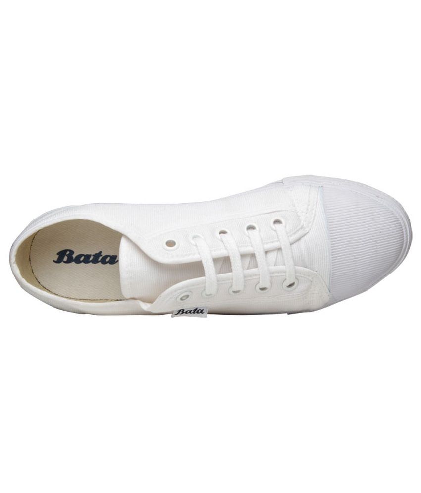 bata white canvas shoes price