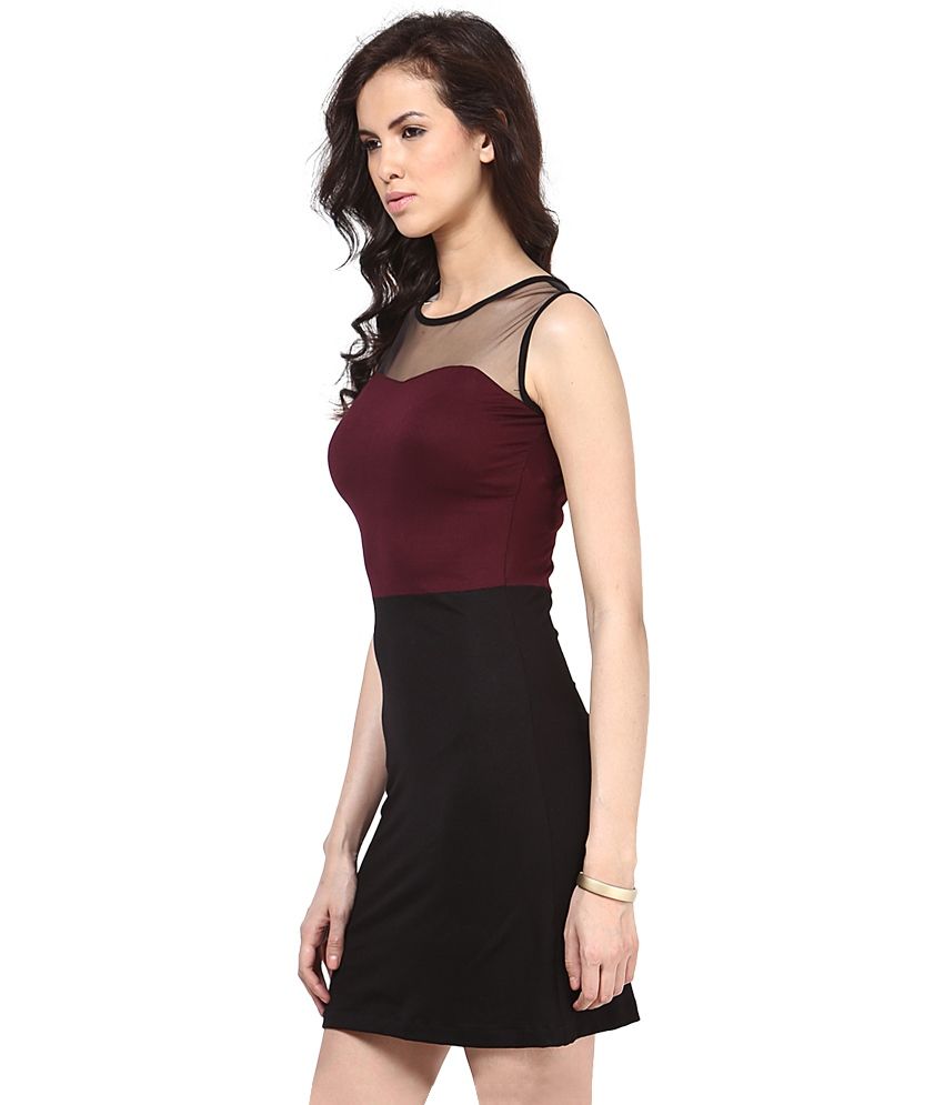 maroon one piece dress