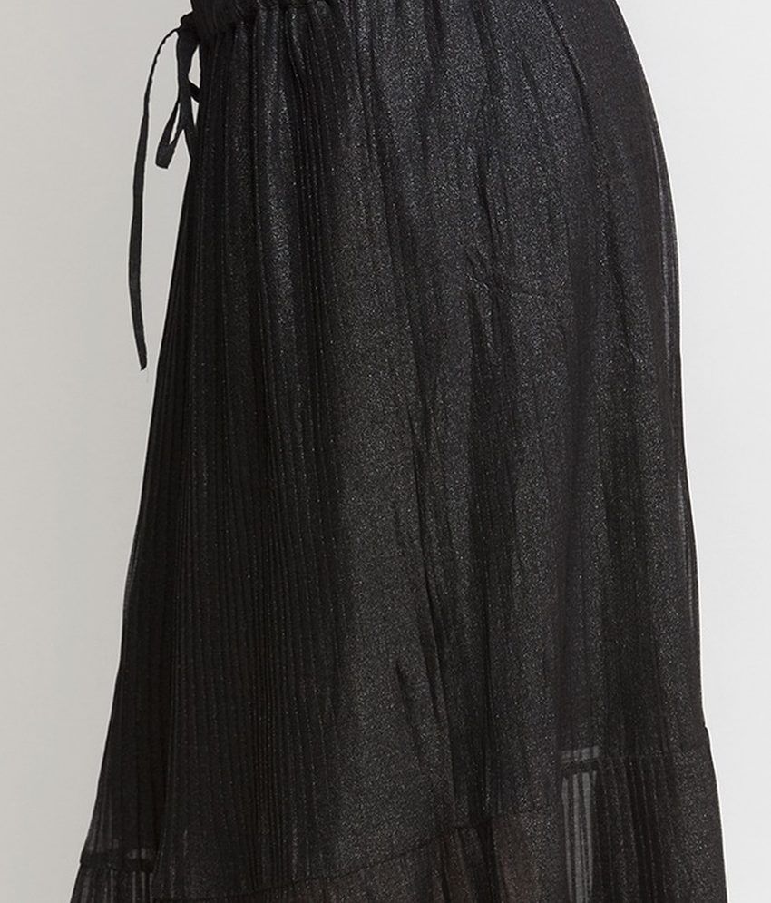 Buy Black Solids Polyester Long Skirt Online at Best Prices in India ...