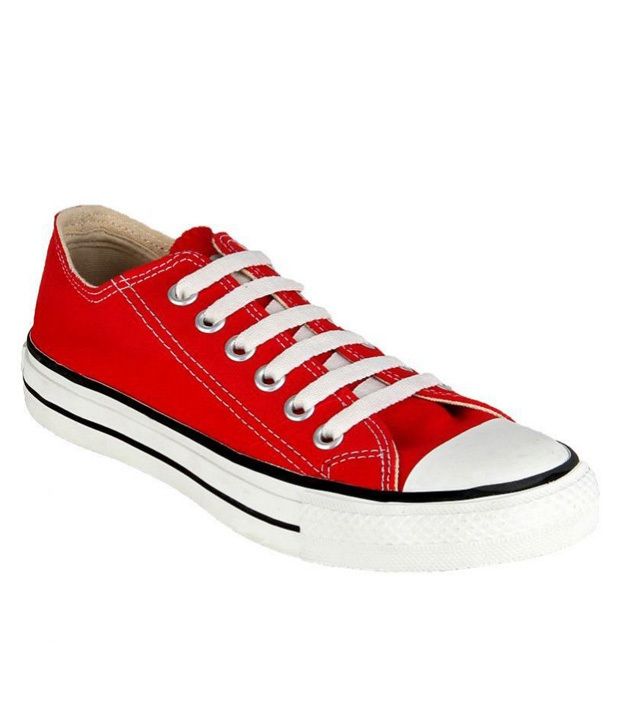 cheap red canvas shoes