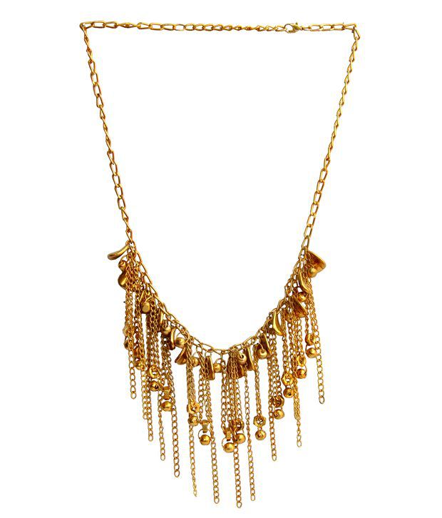 Pari Golden Long Drop Necklace - Buy Pari Golden Long Drop Necklace ...