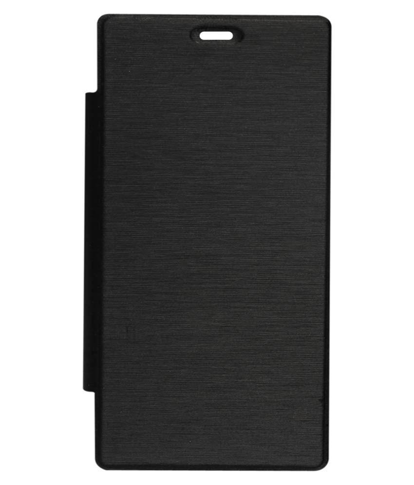 Esstain Premium Leather Flip Cover Case For Sony Xperia M2 Dual Black Flip Covers Online at