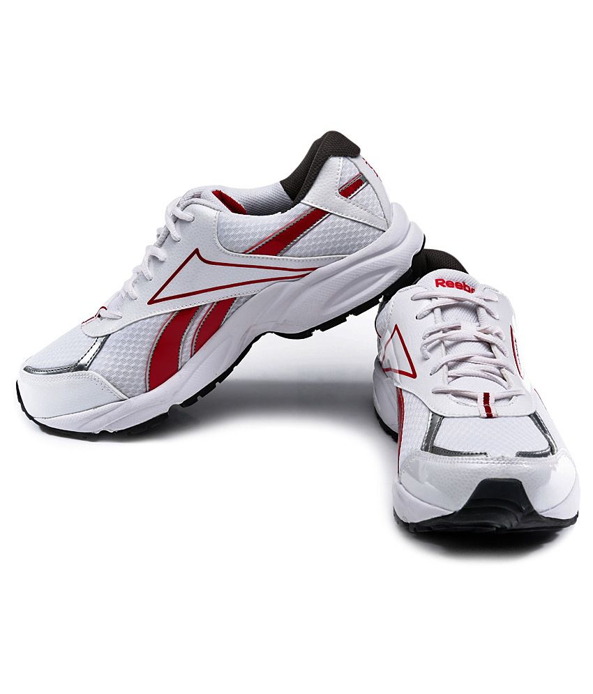reebok white and red running shoes