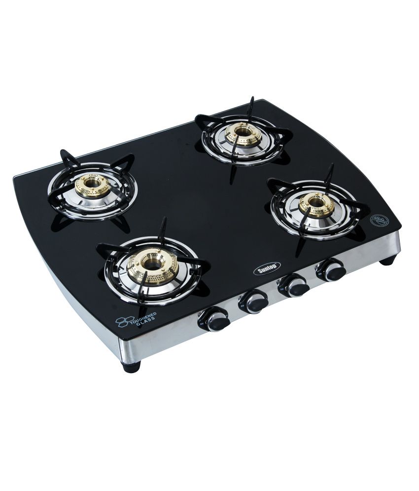  4 Burner Electric Stove Top with Simple Decor