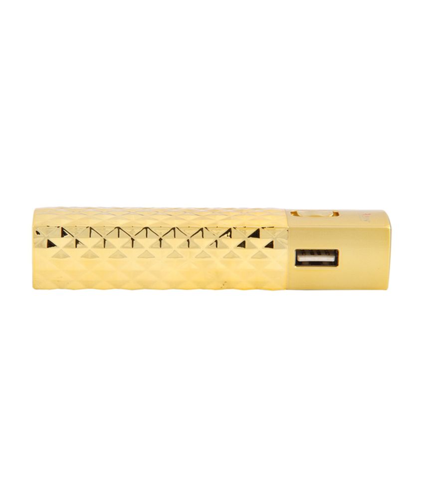 Charzon Lipstick Portable Power Bank 2800 mAh Golden Power Banks