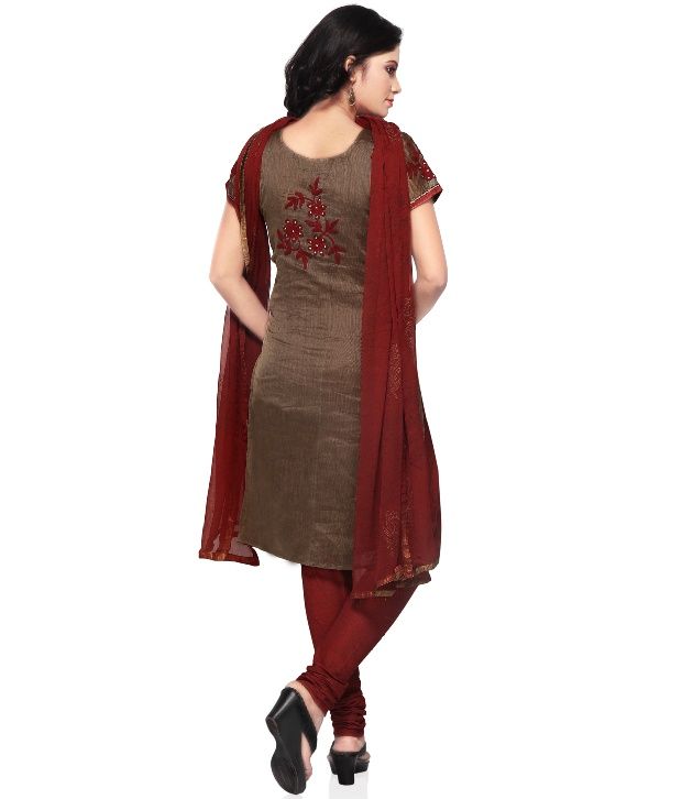 Utsav Fashion Green Embroidered Cotton Regular Fit Salwar Suit - Buy