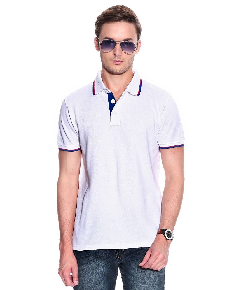 Highlander White Half Polo T Shirt - Buy Highlander White Half Polo T ...