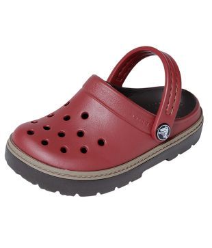 maroon clogs