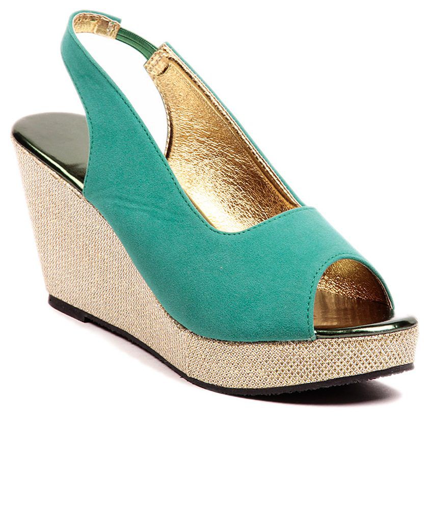 Ignis Green Wedges Sandals Price in India- Buy Ignis Green Wedges ...