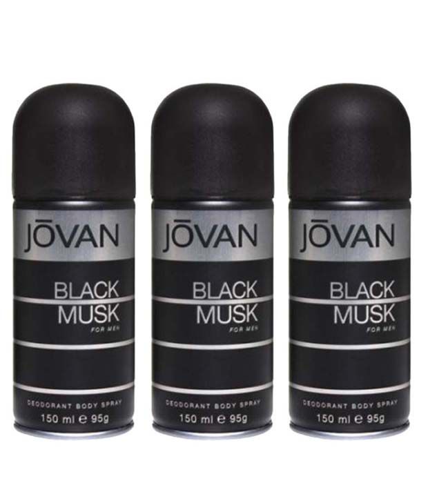 Jovan Men Black Musk Deo Pack of 3- Each 150 ml: Buy Jovan Men Black ...