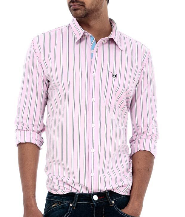 Basics 029 Casual Light Pink Striped 