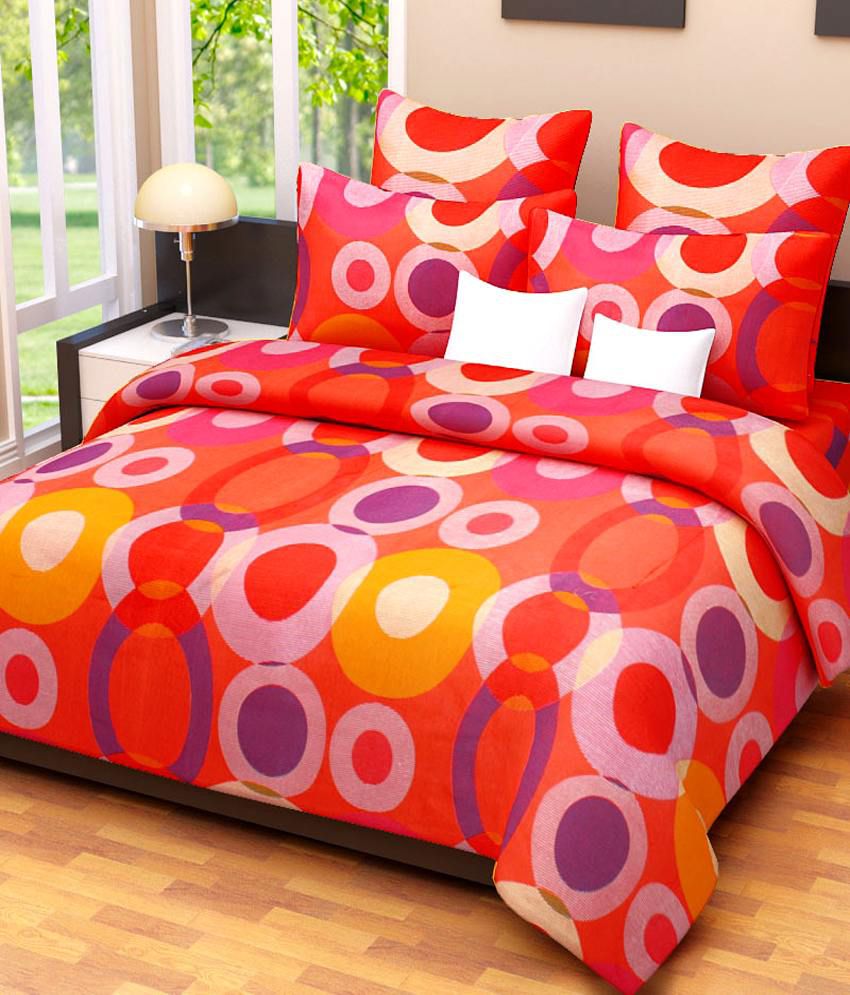 Home Candy Cotton Double Bedsheet  2 pillow cover Buy 