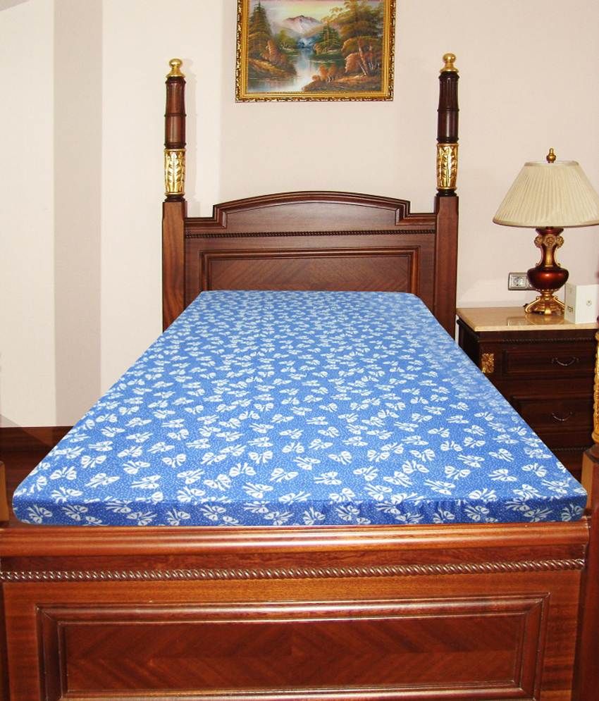 Microwell Blue White Foam Mattress 1 Pillow Filler Free Buy