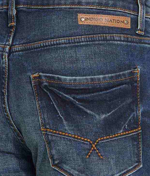 Indigo Nation Blue Slim Fit Jeans - Buy Indigo Nation Blue Slim Fit ...