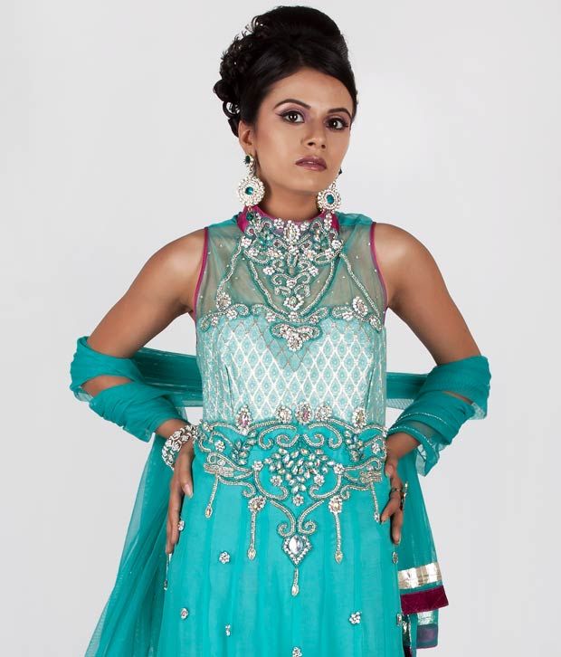 high neck anarkali suit