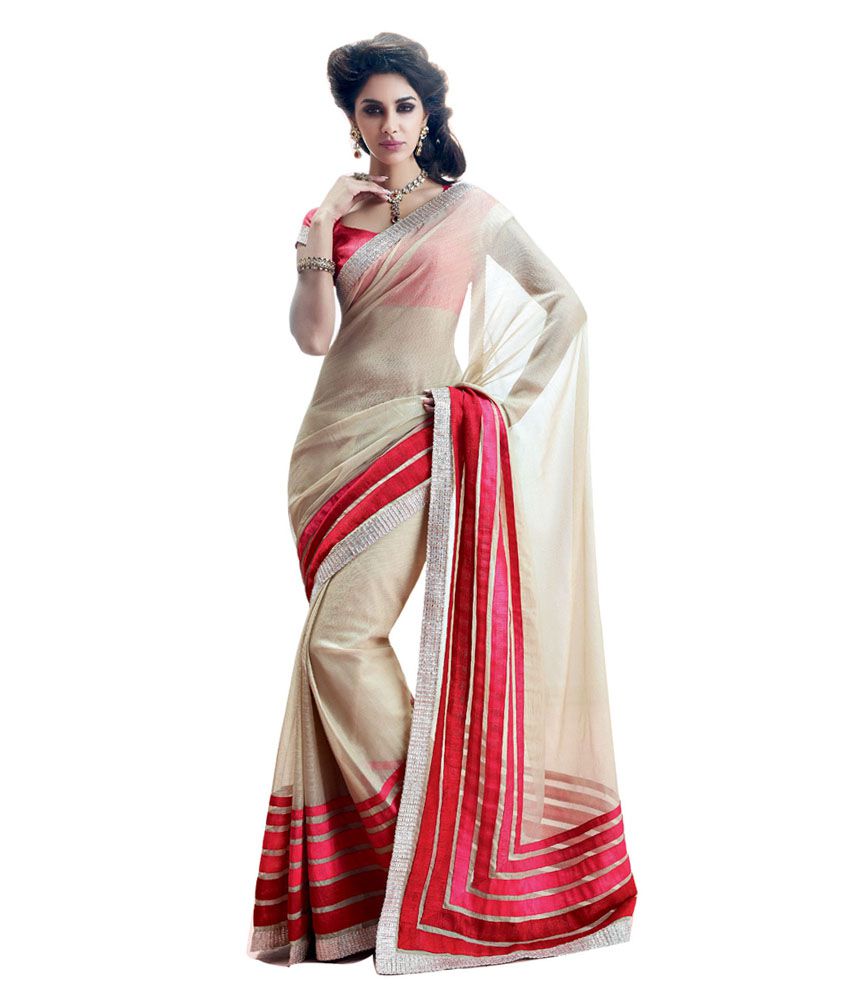 Amyra By Odhni Beige Color Tissue Saree Buy Amyra By Odhni Beige