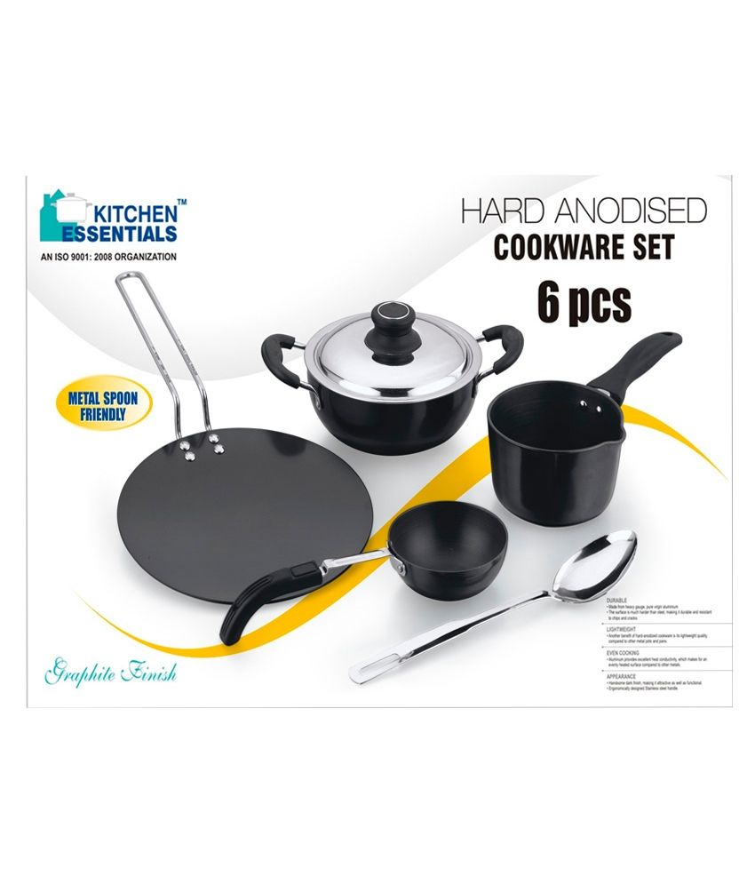  Kitchen  Essentials Hard Anodised 6 Pc Cookware Gift Set  