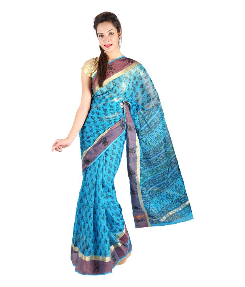 Badjatya Sons Multi Kota Doria Cotton Saree With Blouse Piece - Buy ...