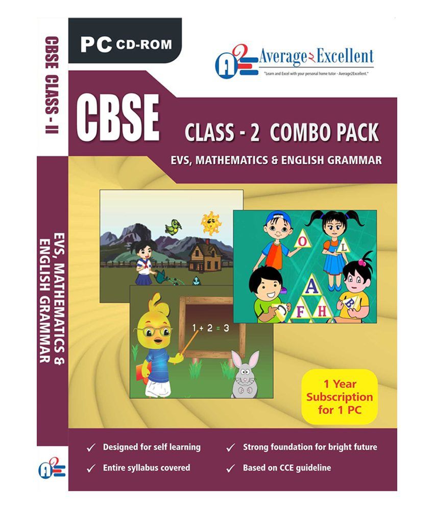 cbse class 2 evsmathematics english grammar educational cd roms by