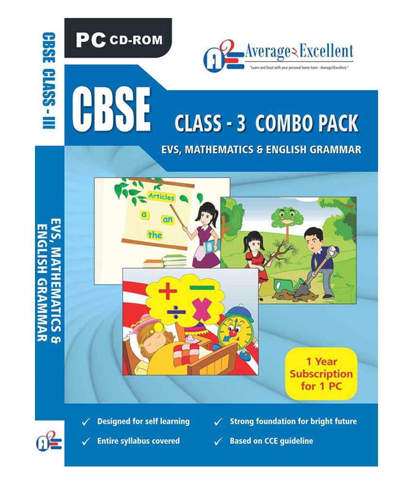 cbse class 3 evsmathematics english grammar educational cd roms by