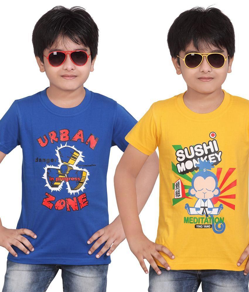     			Dongli Pack of 2 Boys Cotton T-Shirt ( Multi Color )