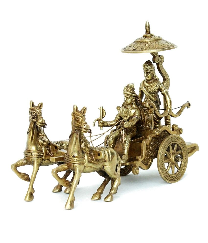 Home Sparkle Gold Brass Krishna Arjun Rath: Buy Home Sparkle Gold Brass ...