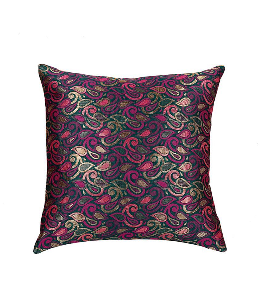 Sej By Nisha Gupta Purple Floral Poly Cotton Double Bedsheet Set With