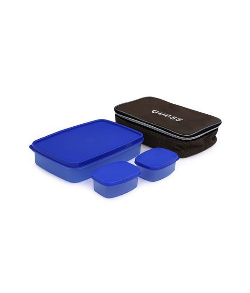 Guess Happy Blue Plastic Lunch Boxes With Bag 4 Pcs Buy Online at Best