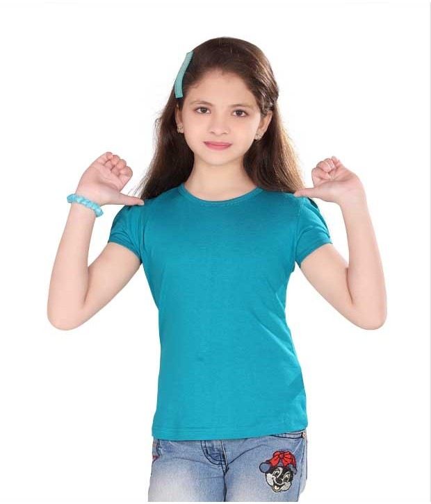     			Sini Mini Pack of 1 Girls 100% Cotton Tops ( Blue )