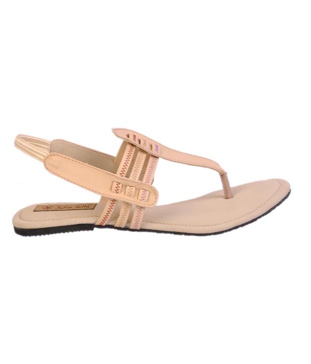 Jolly Jolla Beige Flat Sandals Price in India- Buy Jolly Jolla Beige Flat Sandals Online at Snapdeal