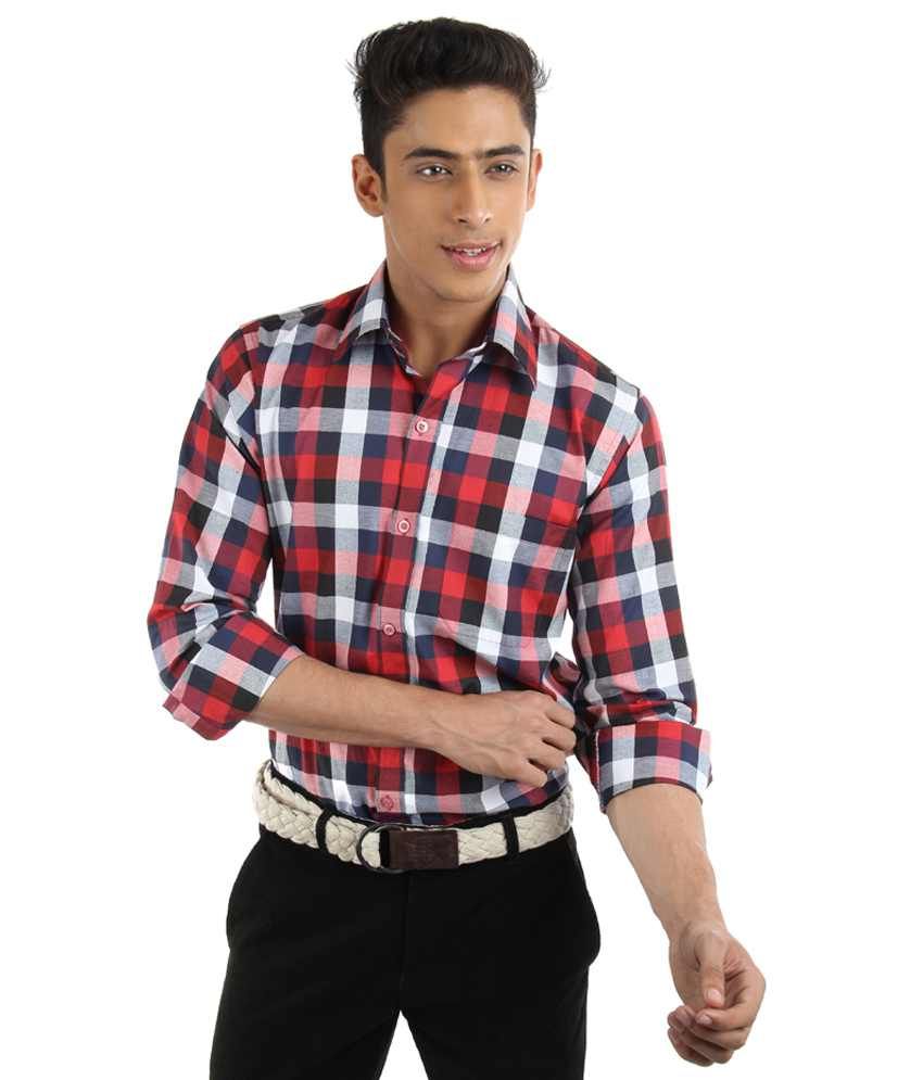 red and black colour check shirt
