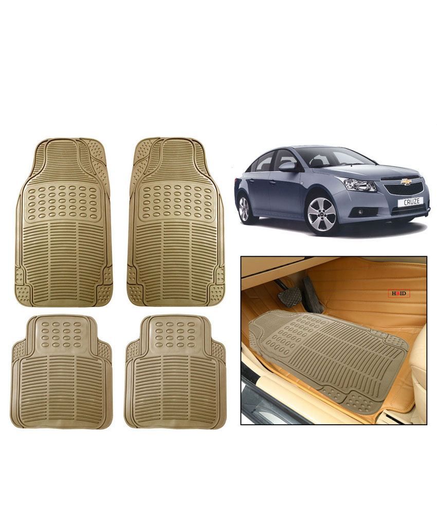 Vheelocityin Beige Premium Rubber Car Foot Mat Floor Mat For