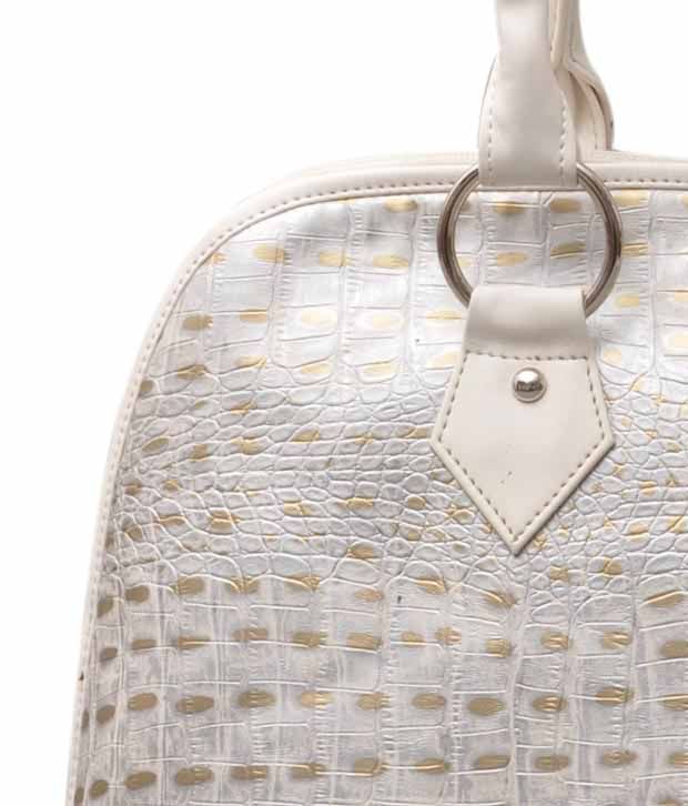 white croc print bag