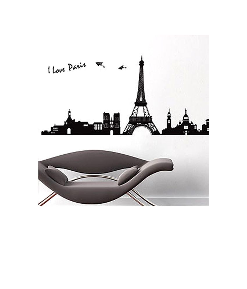 Black Transparent Vinyl I Love Paris Wall Stickers Buy