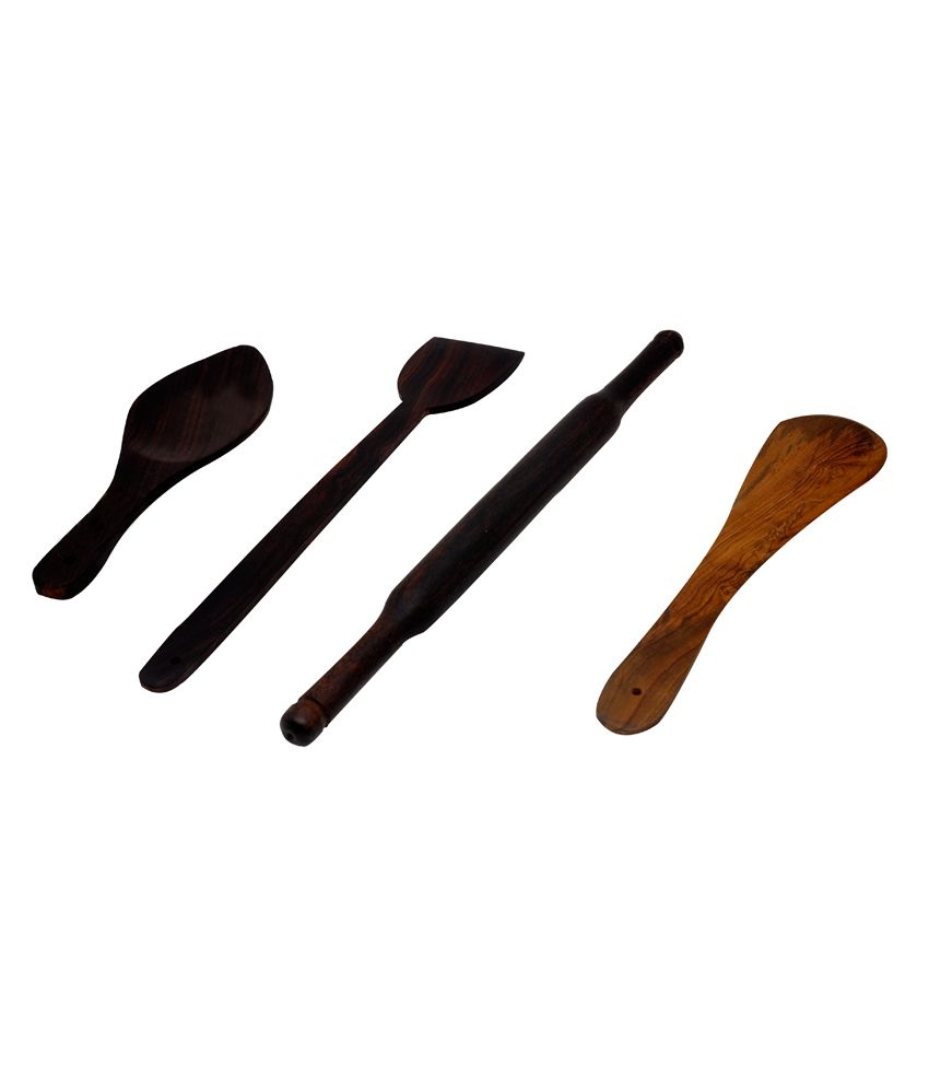 4Pc Wooden Taveta Belan Spatula Rice Spoon Combo Buy Online at Best