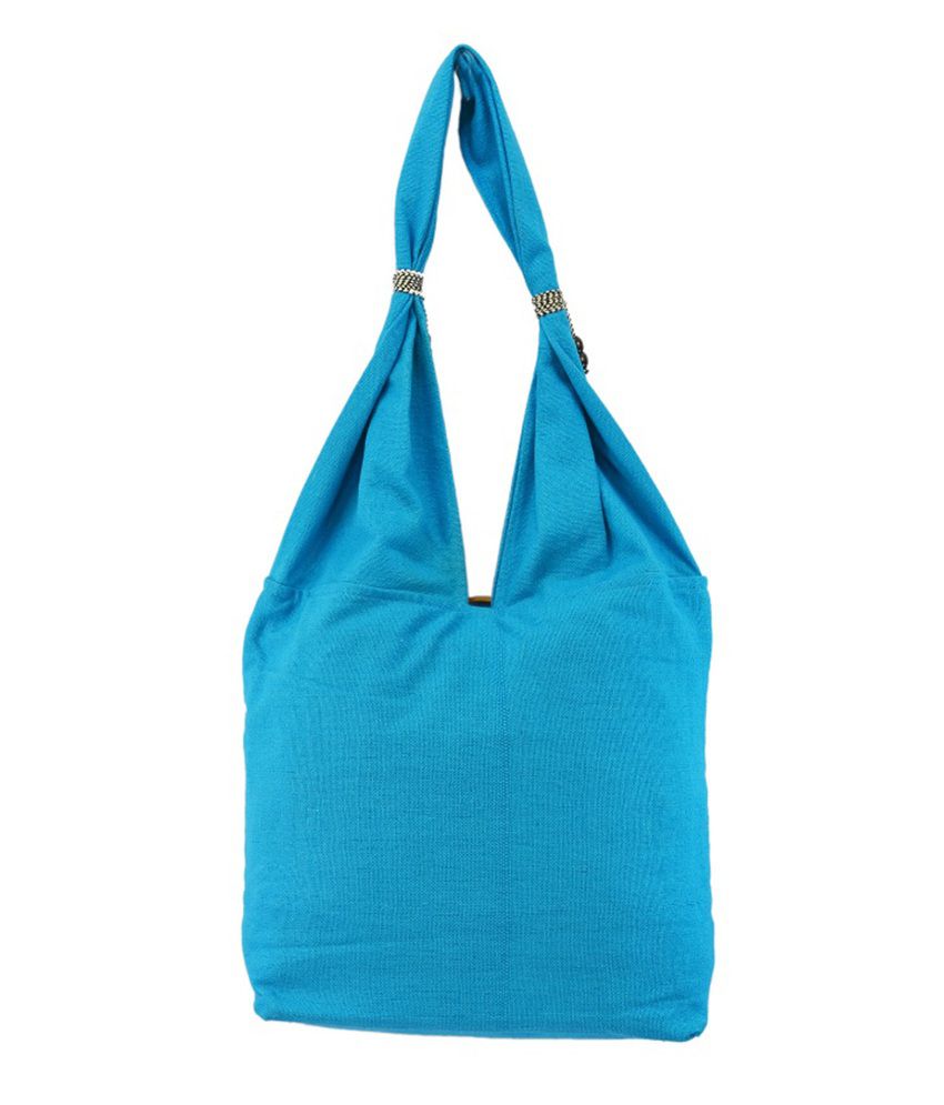 Shilpkart Canvas Zipper Style Jhola Shoulder Bag -turquoise Blue - Buy ...