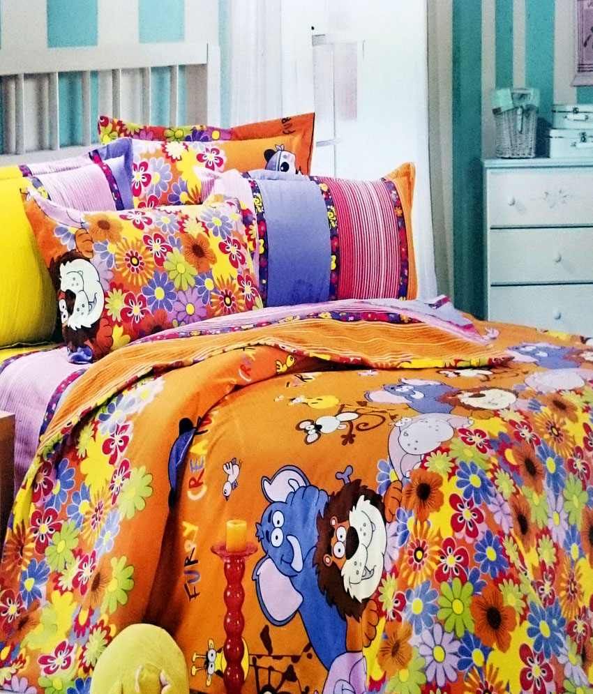 jojo-designs-orange-blue-printed-cotton-single-bed-sheet-with-1