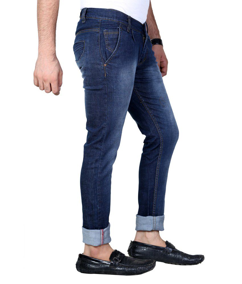 Shade-X Blue Men's Denim Cafe Stretchable Jeans Combo of 2 With Free 1 ...