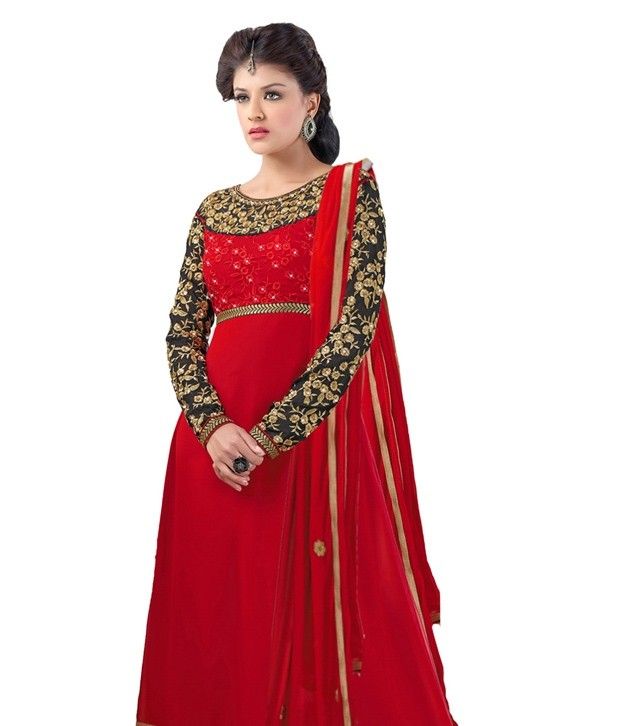 red georgette frock
