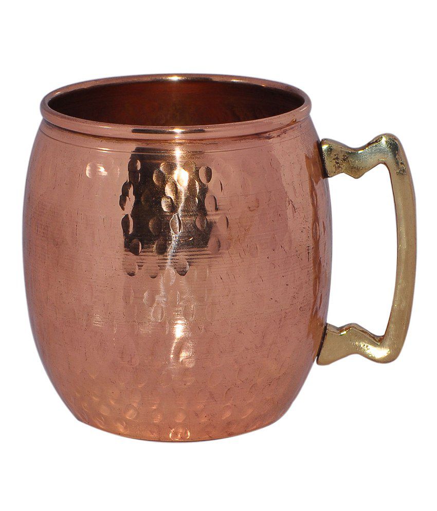     			Prisha India Craft Pure Copper Moscow Mule Mug Hammered Dutch Style Lacquered Finish
