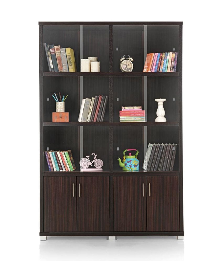 Royaloak Twin Bookshelf Sliding Doors With Dark Finish
