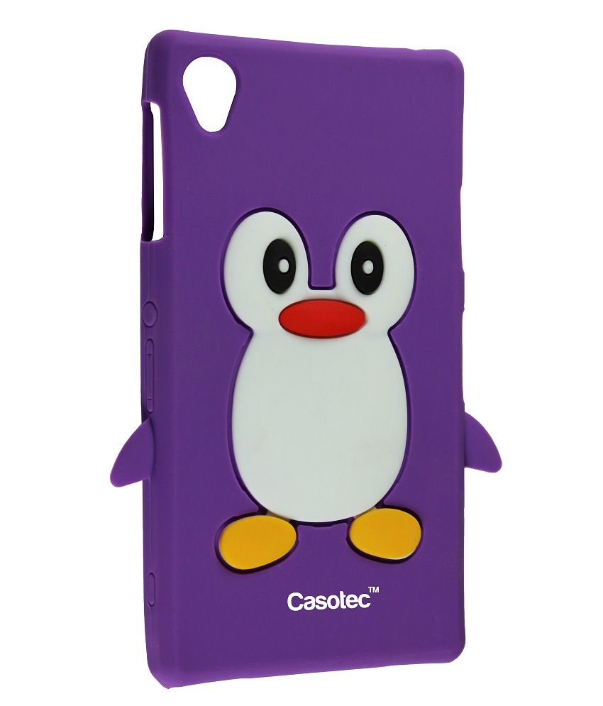Casotec Penguin Silicone Jelly Back Case Cover for Sony Xperia Z1