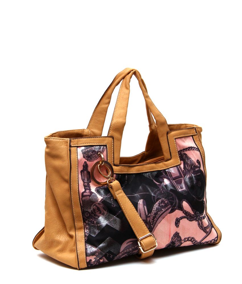 small tan satchel bag