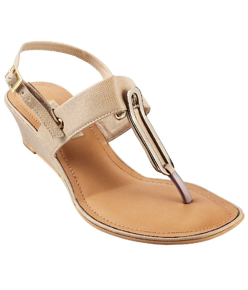 Mochi Beige Wedges Sandals Price in India- Buy Mochi Beige Wedges Sandals Online at Snapdeal