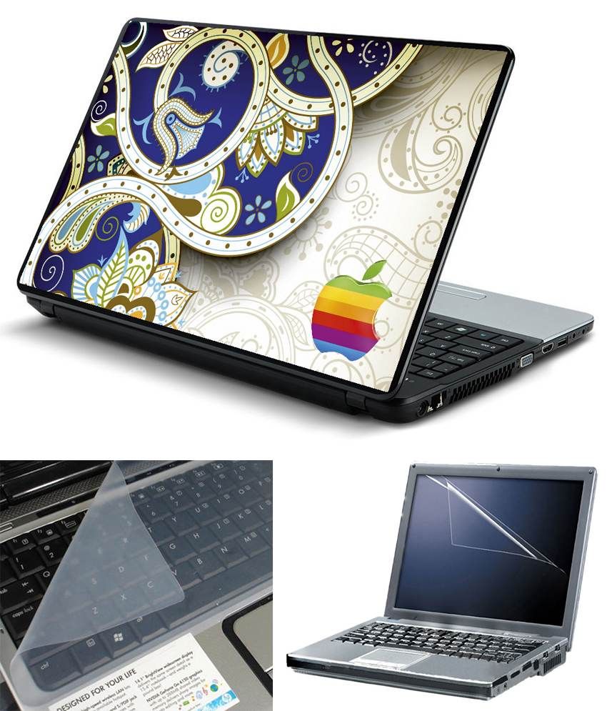 Finest 3 In 1 Laptop Skin Pack 15.6 Inch - Blue Floral - Buy Finest 3 In 1 Laptop Skin Pack 15.6