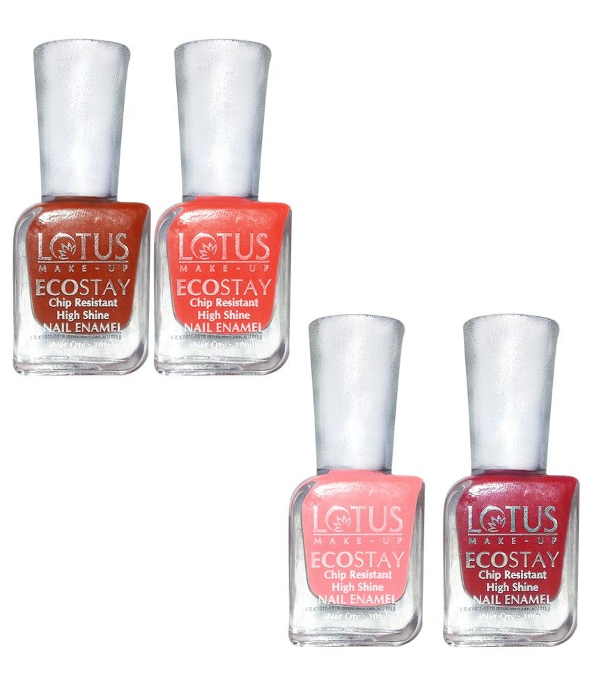 Lotus Shiny Nail Polish 10 Ml Each Setpack Of 4 Buy Lotus Shiny Nail