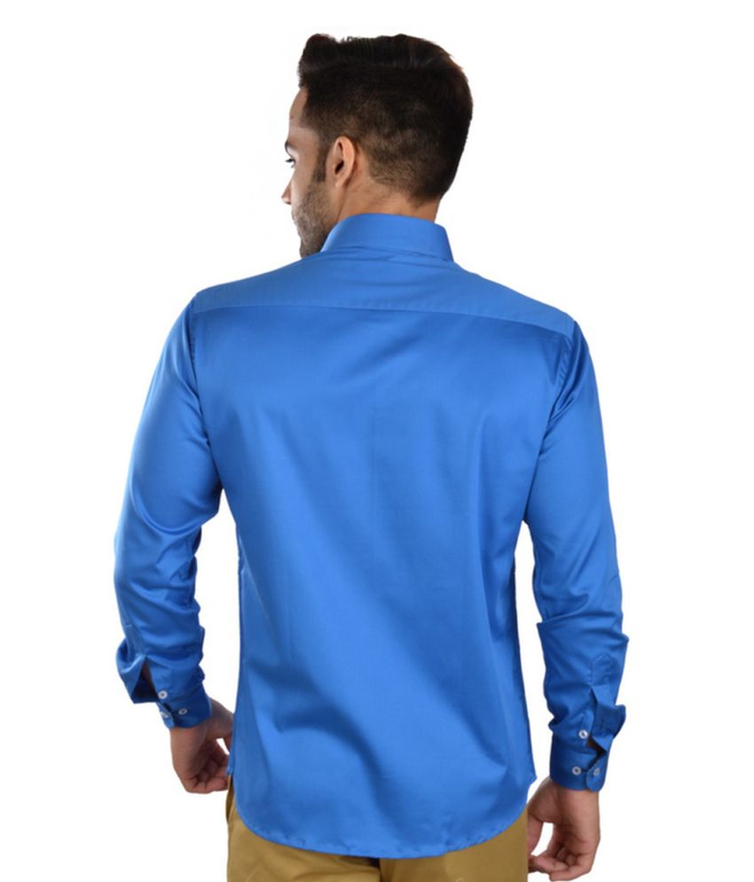 Carbini Royal Blue Shirt - Buy Carbini Royal Blue Shirt Online at Best ...