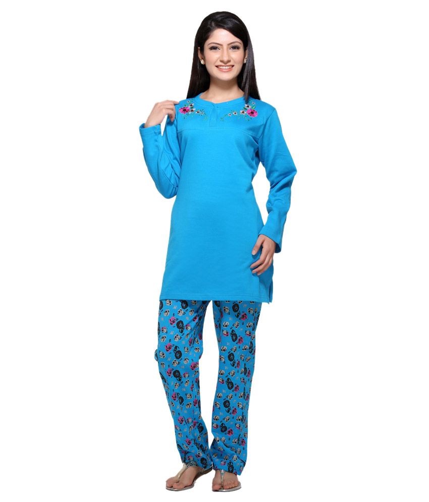 long top long night suit for ladies