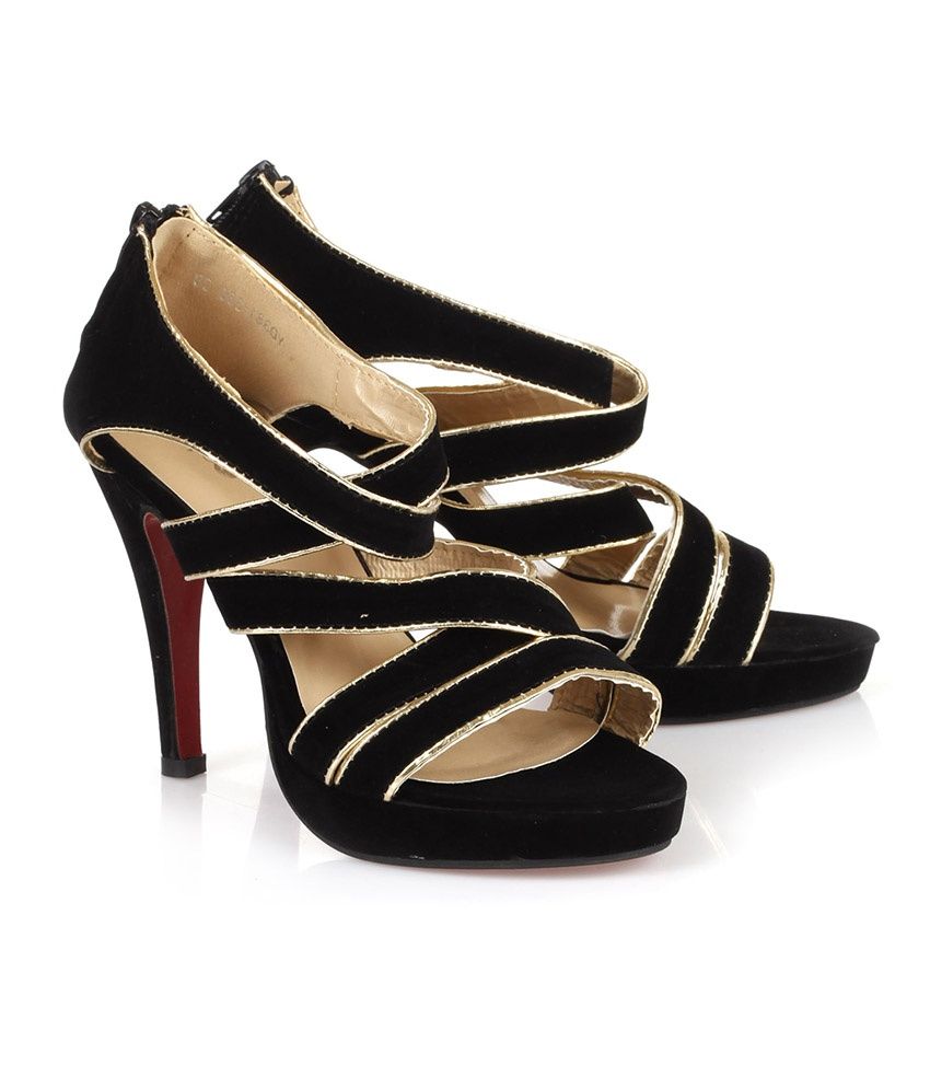 strap up heels black