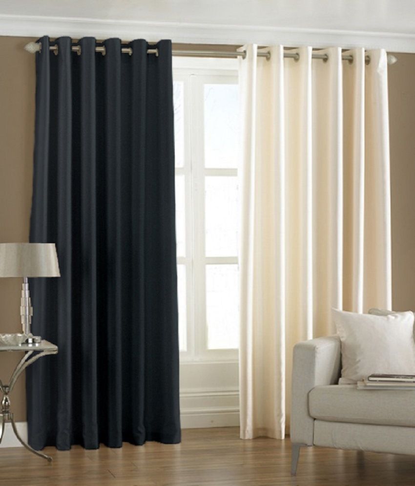 Homefab India Set Of 2 Window Eyelet Curtains Solid Buy Homefab